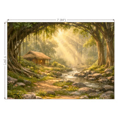 LB1599W Shri Ram Vanvas Forest Ashram Wall Backdrop