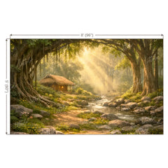 LB1599W Shri Ram Vanvas Forest Ashram Wall Backdrop