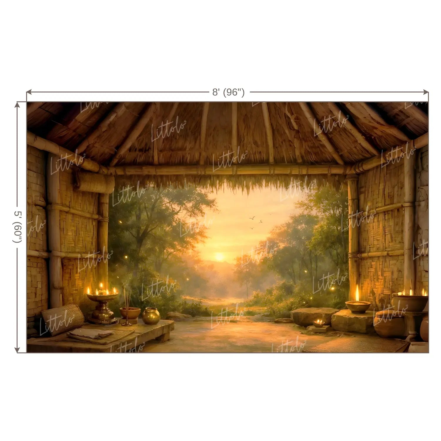 LB1600W Shri Ram Panchavati Forest Ashram Wall Backdrop