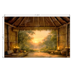 LB1600W Shri Ram Panchavati Forest Ashram Wall Backdrop
