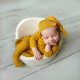 Baby Romper and Sleep Hat SR017 | Set of 2 | NB| Mustard
