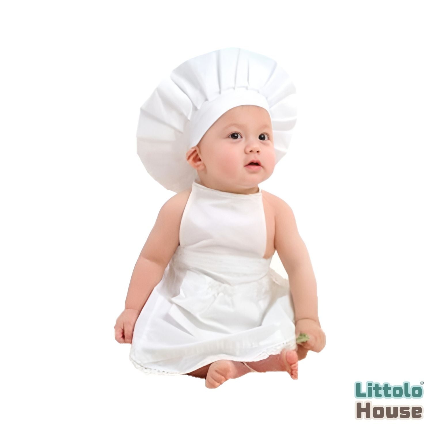 Baby Girl Chef Apron with Hat Dress O66 | 3M | White