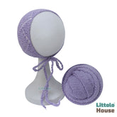 Baby Wool Knitted Wrap and Bonnet SR090 | NB | Lavender