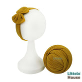 Baby Neutral Jersey Wrap With Hairband SR091 | NB | Mustard