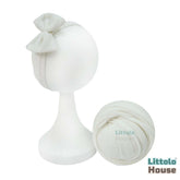 Baby Neutral Jersey Wrap With Hairband SR091 | NB | Milky White