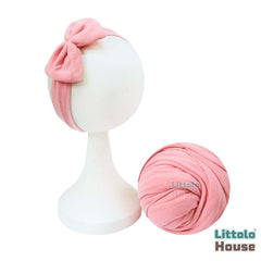 Baby Neutral Jersey Wrap With Hairband SR091 | NB | Pink