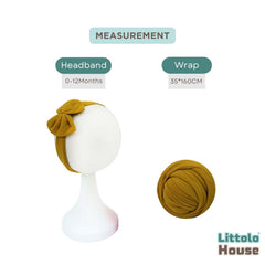 Baby Neutral Jersey Wrap With Hairband SR091 | NB | Mustard