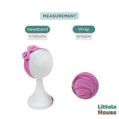 Baby Neutral Jersey Wrap With Hairband SR091 | NB | Purple