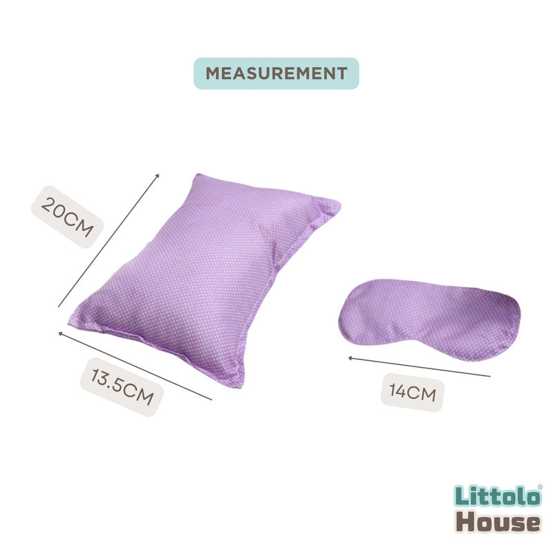 Baby Pajama Party Theme Accessories Sleeping Pillow ,Eye Mask & Headband SR092 | NB | Purple