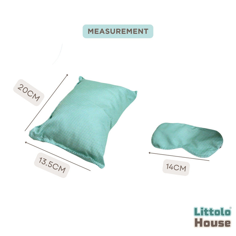 Baby Pajama Party Theme Accessories Sleeping Pillow ,Eye Mask & Headband SR092 | NB | Sage Green