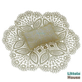 Baby Handmade Crochet Lace Round Doilies Layer with pillow SR093 | NB | Beige
