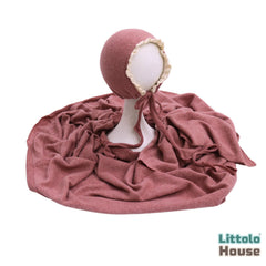 Baby Premium Stretchy Poly Cotton Wrap with Bonnet SR094 | NB | Toon