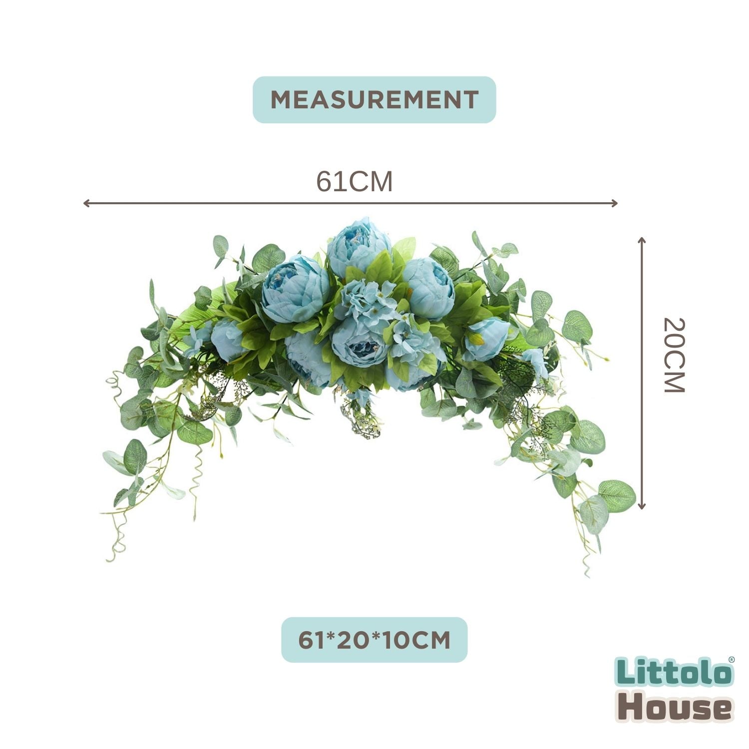 Artificial Silk Flower Arch Wreath F057 | Pack of 1 | Navy Blue Shades