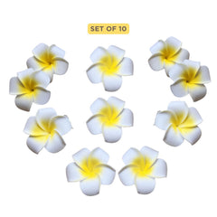 Artificial Floating Hawaii Flowers F094 | Pack of 10 | White Yellow