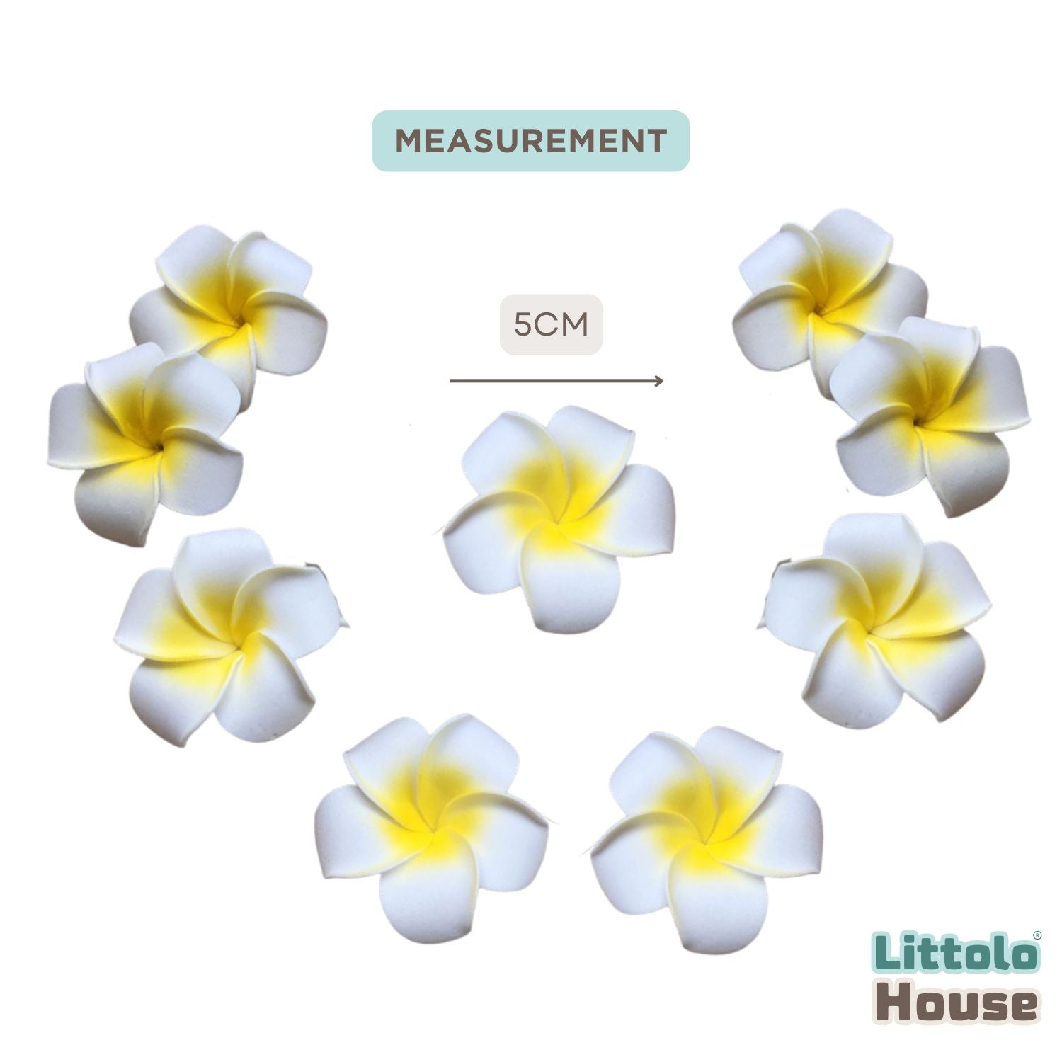 Artificial Floating Hawaii Flowers F094 | Pack of 10 | White Yellow