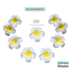 Artificial Floating Hawaii Flowers F094 | Pack of 10 | White Yellow