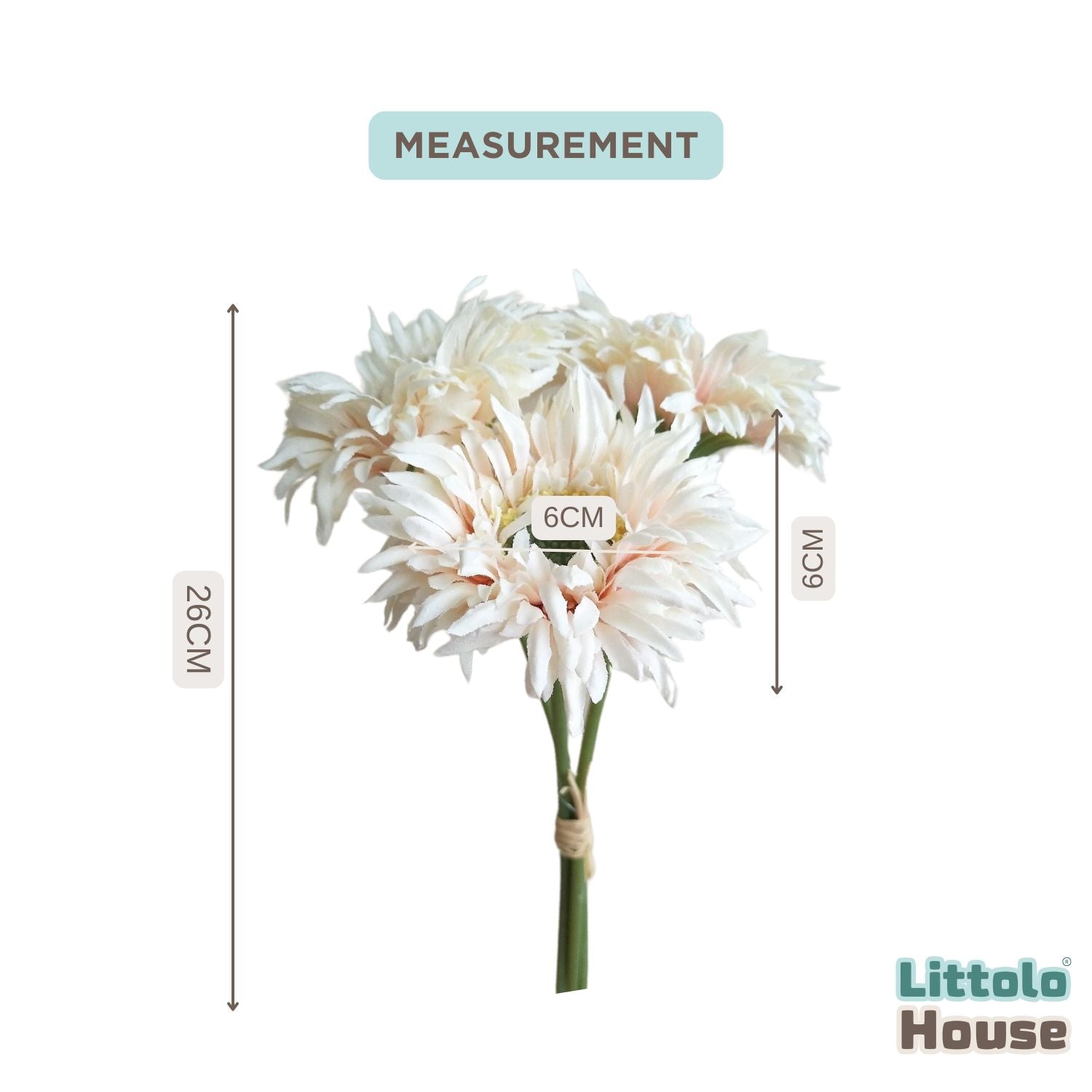 Artificial Gerbera Daisies Flower F105 | Pack of 3 | Off White