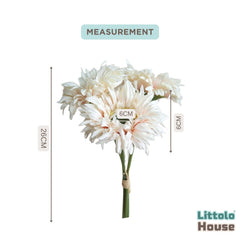 Artificial Gerbera Daisies Flower F105 | Pack of 3 | Off White