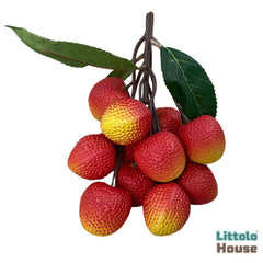 Artificial Lychee Bunch F106 | Bunch of 1 | Red