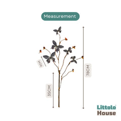 Butterfly Accent Decorative Stems F108 | Bunch of 2 | Black