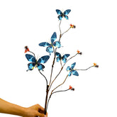 Butterfly Accent Decorative Stems F108 | Bunch of 2 | Blue