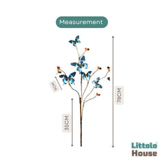 Butterfly Accent Decorative Stems F108 | Bunch of 2 | Blue