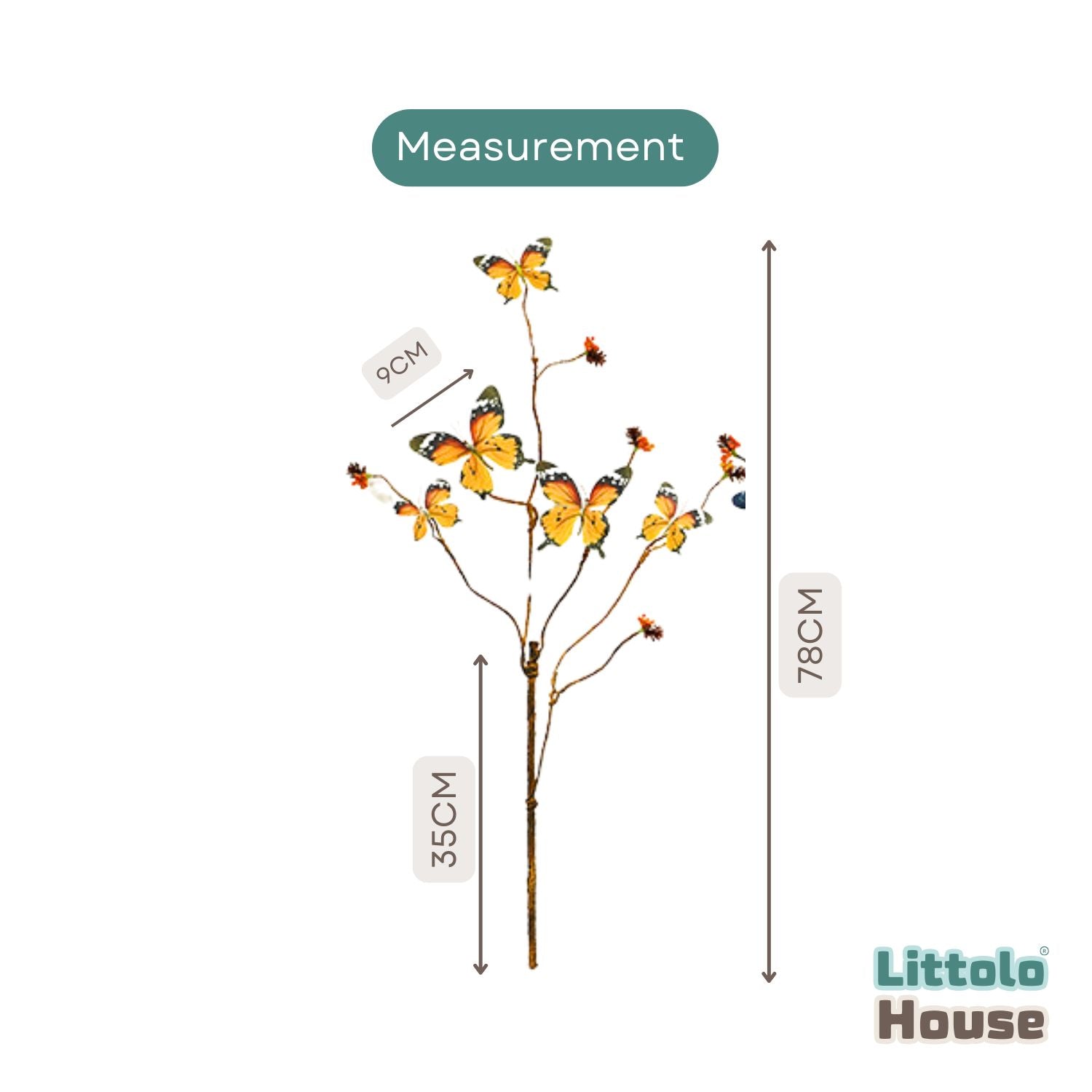 Butterfly Accent Decorative Stems F108 | Bunch of 2 | Yellow