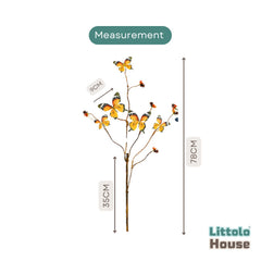 Butterfly Accent Decorative Stems F108 | Bunch of 2 | Yellow