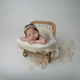 Cotton Gauze Blanket with Tassels Lace Style 1 Layer | White