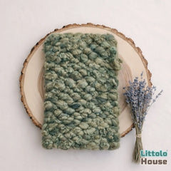 Premium Chunky Wool Textured Blanket Layer L054 | Algae Green Shades