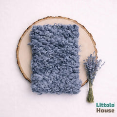 Premium Chunky Wool Textured Blanket Layer L054 | Cornflower