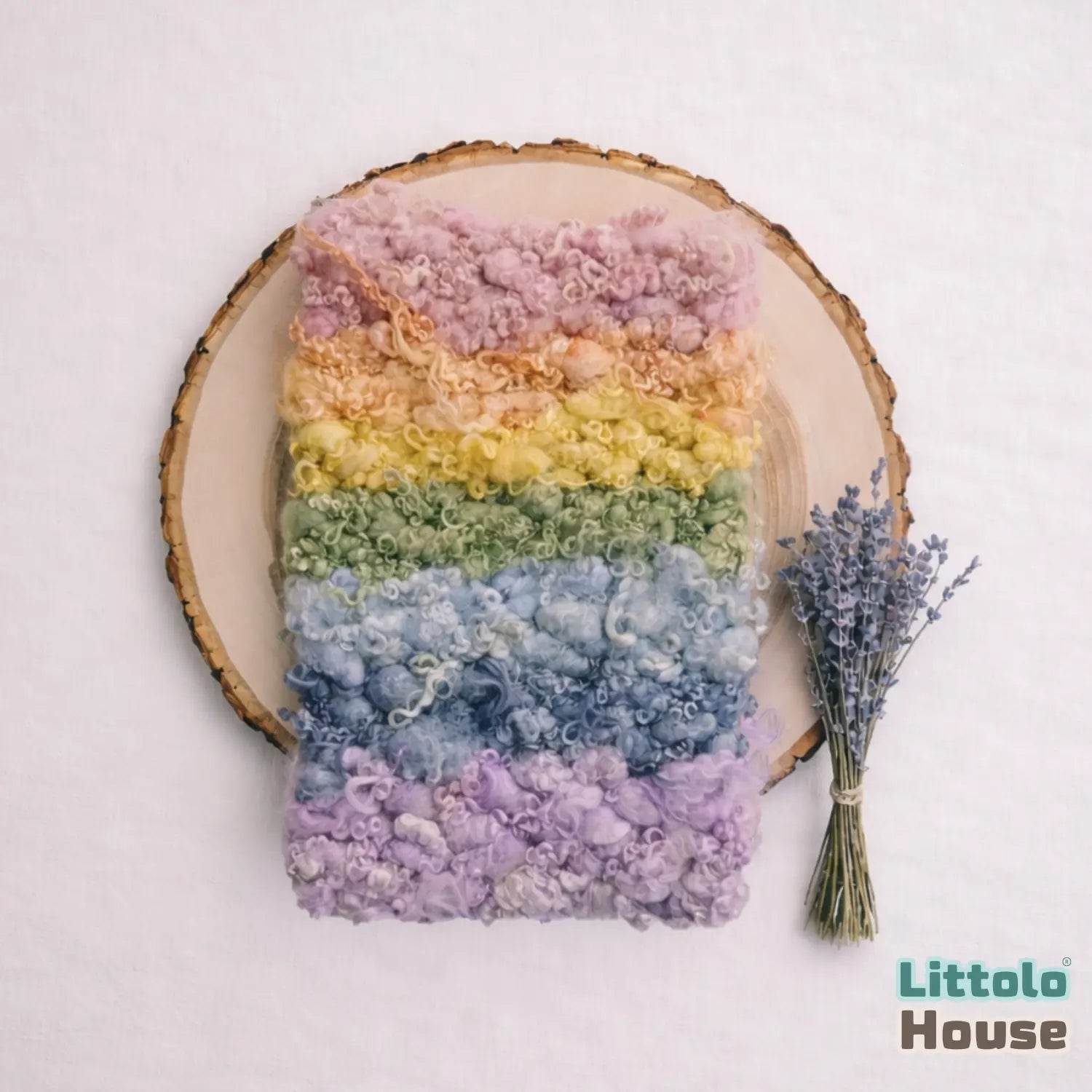 Premium Chunky Wool Textured Blanket Layer L054 | Multicolor Pastel Shades