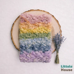 Premium Chunky Wool Textured Blanket Layer L054 | Multicolor Pastel Shades