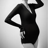 Full Sleeves V Neck Body Suit M031 Maternity Bodysuit | M | Black
