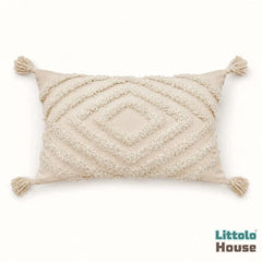 Boho Tassel Pillow Cover P25 Pack of 1 | NB | Off White