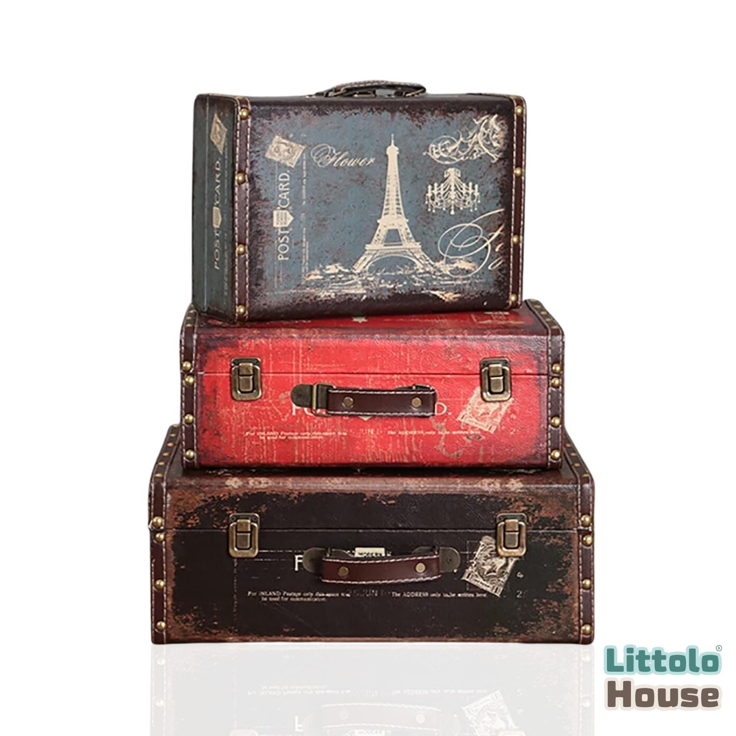 Purchase Vintage Multicolor Suitcase Set of for Baby Props Littolo