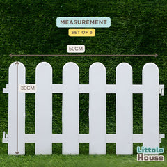 Plastic Courtyard Garden Fence Set of 3 D023 | Decorative Add-ons | Off White