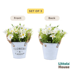 Flowers Vase Set of 3 D041 | Iron Artware | White