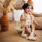 Wooden Beads Garland with Tassels Large | Natural Wood