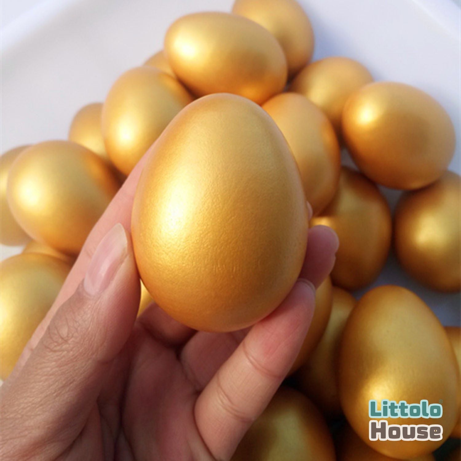 Nest Eggs | Wooden | Set of 2 | Golden