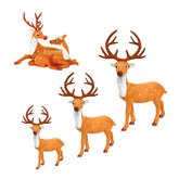 Enchanting Christmas Reindeer Miniature | Set of 4 | Orange White Shades