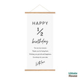 Half Birthday Milestone Hanging Banner D176 | Pack of 1 | Black White