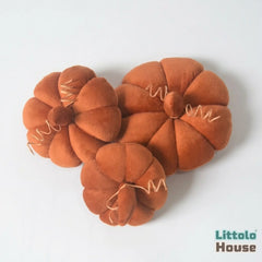 Halloween Velvet Pumpkins D191 | Pack of 3 | Burnt Orange