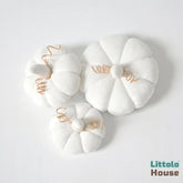 Halloween Velvet Pumpkins D191 | Pack of 3 | White