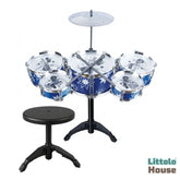 Rockstar Jazz Drum Musical Set With Stool D193 | Pack of 1 | Blue