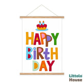Colorful Birthday Cake Milestone Hanging Banner D204 | Pack of 1 | Multicolor Dark Shades