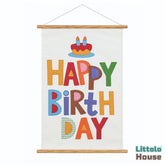 Colorful Birthday Cake Milestone Hanging Banner D204 | Pack of 1 | Multicolor Dark Shades
