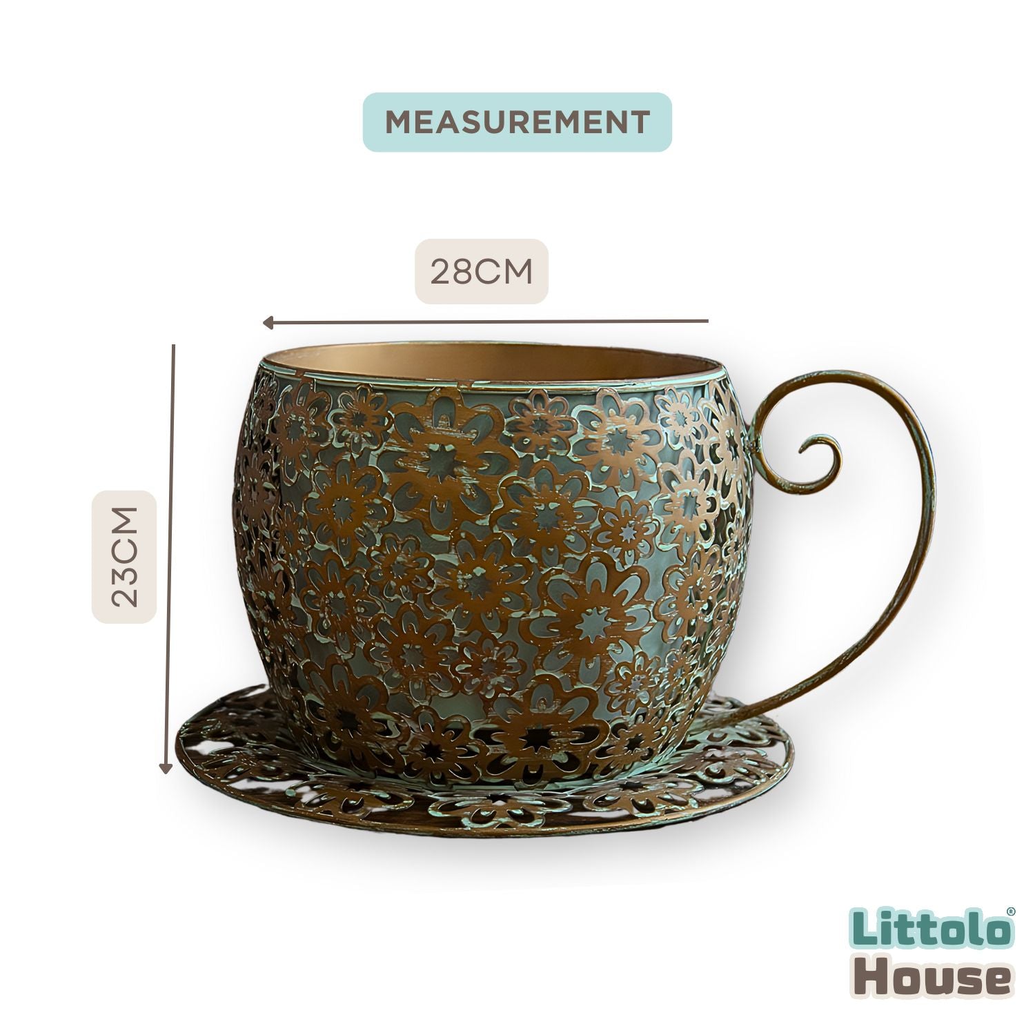 Iron Coffee Cup Bucket | Iron Art | Brown