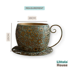 Iron Coffee Cup Bucket | Iron Art | Brown