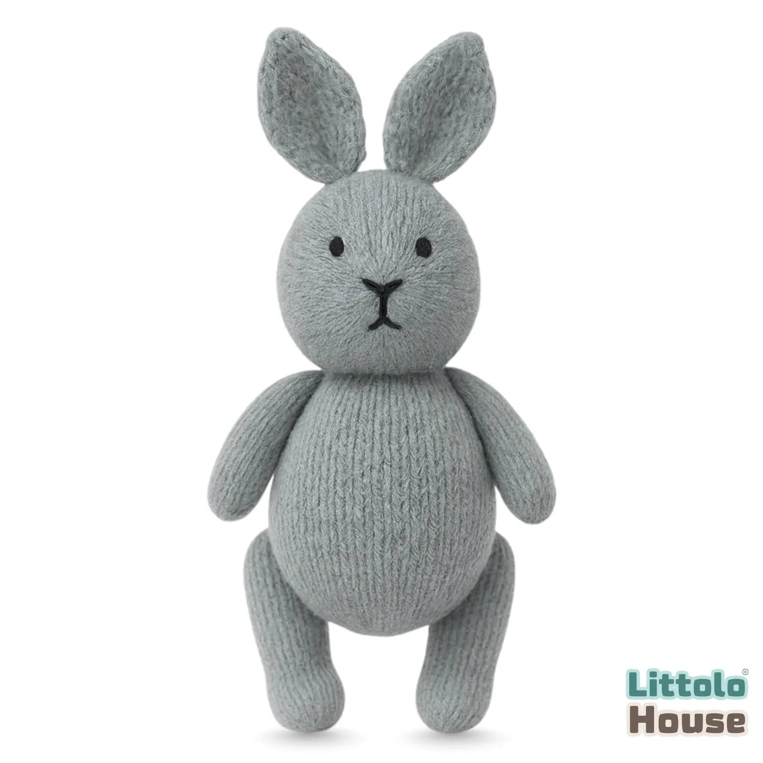 Plush Knitted Bunny Teddy Toy TY180 | Pack of 1 | Grey